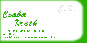 csaba kreth business card